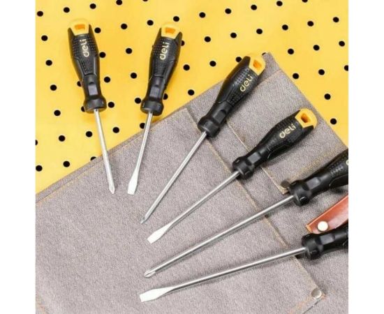 Набор отверток DELI dl620006 SL5x75, SL5x100, SL6x150, PH1x75, PH1x100, PH2x150, 6 шт. 104547 – изображение 3