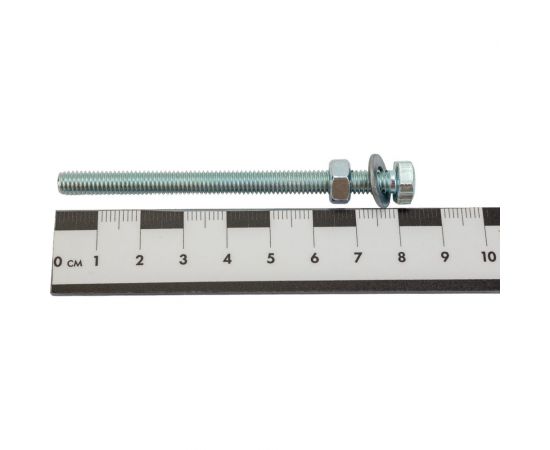 Болт Невский Крепеж DIN 933, с шестигранной головкой, оцинк., М6x80 + гайка + шайба 4 шт. 812721 – изображение 4