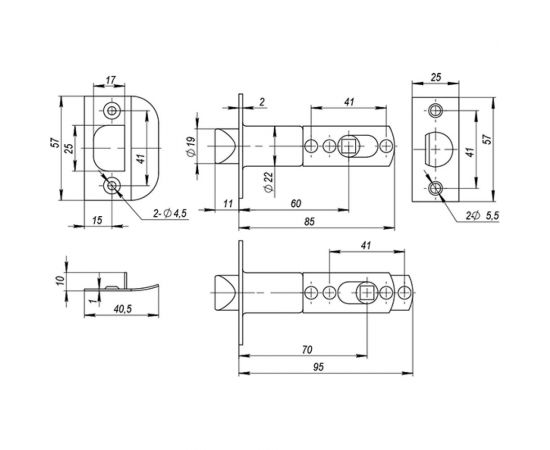 Ручка защелка Ajax 6010 BL-B (фик.) черный 44449 – изображение 4