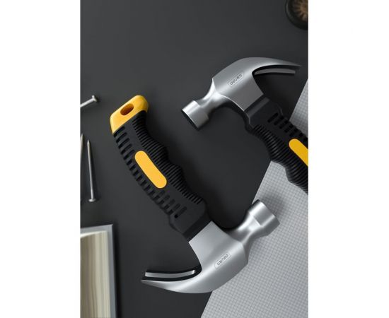 Молоток-гвоздодер DELI DL441008 укороченный, 250 г, 160 мм, эргономичная прорезиненная рукоять 114785 – изображение 5