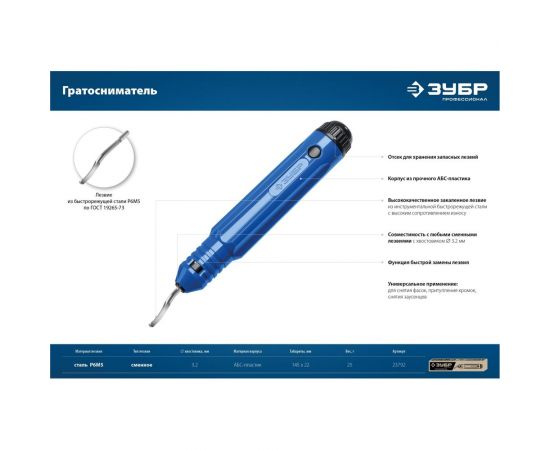 Гратосниматель для зачистки граней труб и листов ЗУБР 23792 – изображение 2