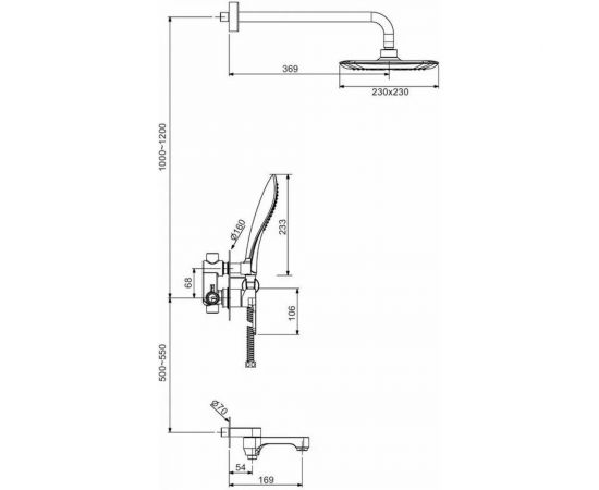 Душевой комплект Gappo G7148-8 белый хром 545103 – изображение 3