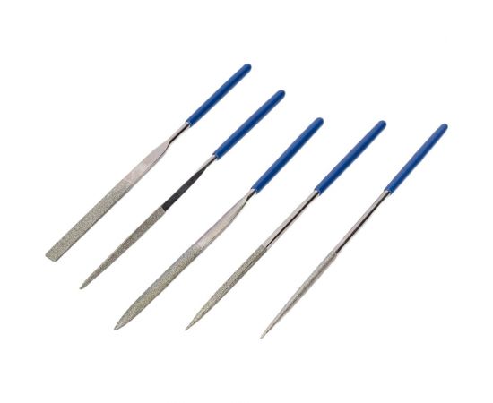 Набор алмазных надфилей, 5 предметов, 3x140x50 мм, рукоятки ПВХ РемоКолор 40-0-025 