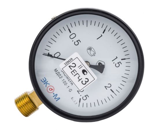 Манометр ЭКО-М Экомера МД02-100 мм 0..2,5МПа G1/2 (Эконом) МД02-100-G-2,5МПа-ЭИ 
