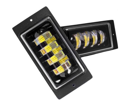 Противотуманные светодиодные автомобильные фары LEDZILLA ВАЗ КАМАз 2110-2115, 70Вт 9-32В, противотуманки на авто, LED, ПТФ Лада, 2 шт 2110-70W 