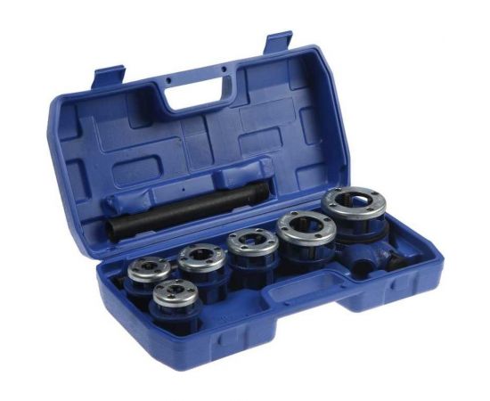 Набор трубных клуппов ТУНДРА 1/4""-3/8""-1/2""-3/4""-1""-1 1/4"" + трещотка в сборе, 9 предметов 4987620 – изображение 3