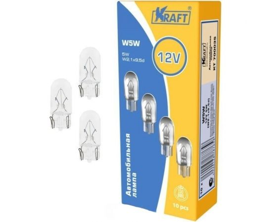 Лампа накаливания KRAFT W5W 12v5w W2.1x9.5d упаковка 10 шт. KT 700035 – изображение 2