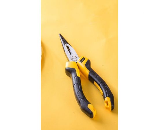 Удлиненные плоскогубцы DELI dl2106z 160 мм, сталь CrV, прорезиненная двухкомпонентная рукоять 110704 – изображение 7
