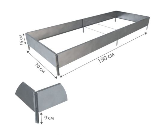 Готовая грядка Delta-Park GX 0.70х1.9 м, серебристая 30020GX_70180Zn – изображение 2