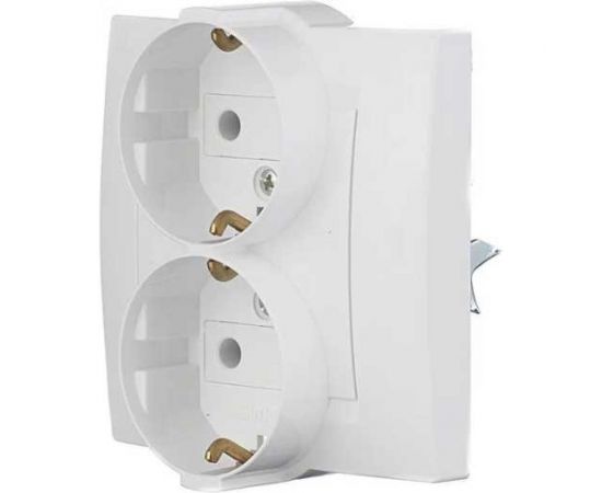 Двойная розетка с заземлением, белая Simon 1590459-030 – изображение 3