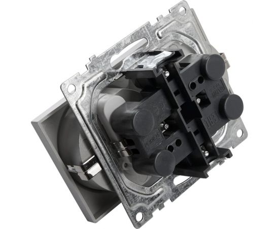 2-местная розетка с/з (механизм) STEKKER GLS16-7114-03, 250В, 16А с защитной шторкой, серия Катрин 39584 – изображение 2