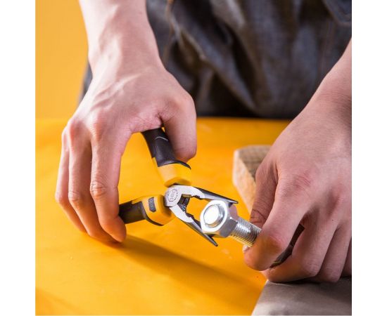 Удлиненные плоскогубцы DELI dl2106z 160 мм, сталь CrV, прорезиненная двухкомпонентная рукоять 110704 – изображение 5