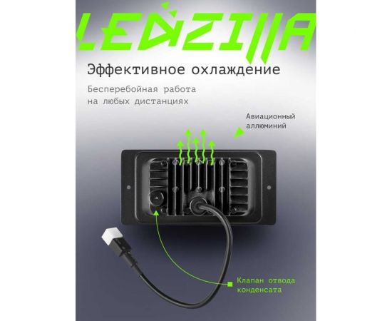 Противотуманные светодиодные автомобильные фары LEDZILLA ВАЗ КАМАз 2110-2115, 70Вт 9-32В, противотуманки на авто, LED, ПТФ Лада, 2 шт 2110-70W – изображение 8