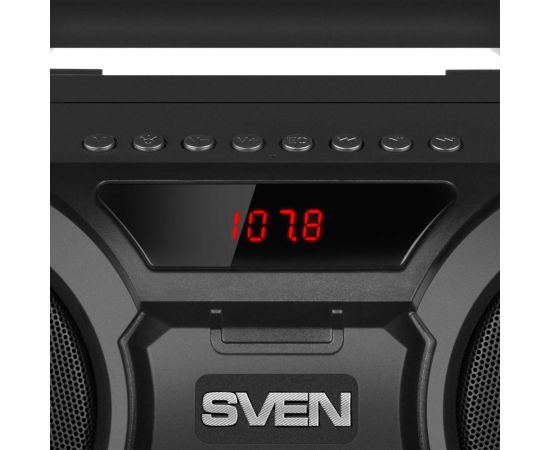 Портативная колонка SVEN АС PS-415 черная, 12 Вт, Bluetooth, FM, USB, microSD, LED-дисплей, 1500 мА*ч SV-019631 – изображение 12