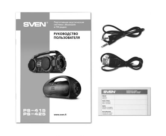 Портативная колонка SVEN АС PS-415 черная, 12 Вт, Bluetooth, FM, USB, microSD, LED-дисплей, 1500 мА*ч SV-019631 – изображение 10