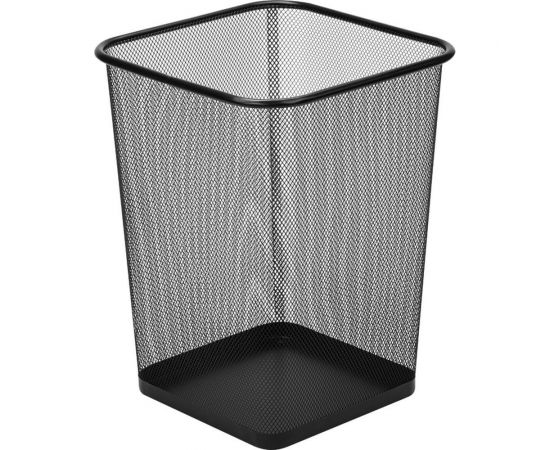 Квадратная корзина Attache 268х268x355 мм, металлическая сетка, 17л, черная 383313 