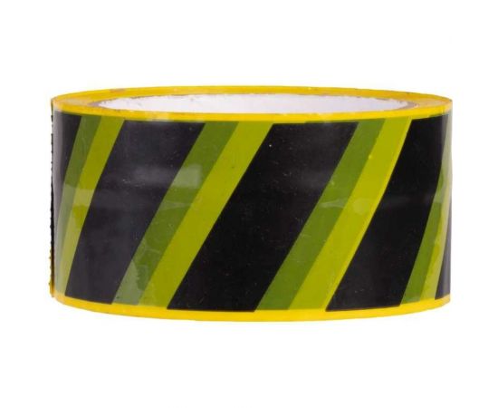 Клейкая лента FORT 48 мм х 45 мкм х 50 м, черно-желтая 501457203 