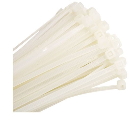 Кабельный хомут duwi нейлон, 200x2,5 мм, белый, 100 шт. 30263 6 