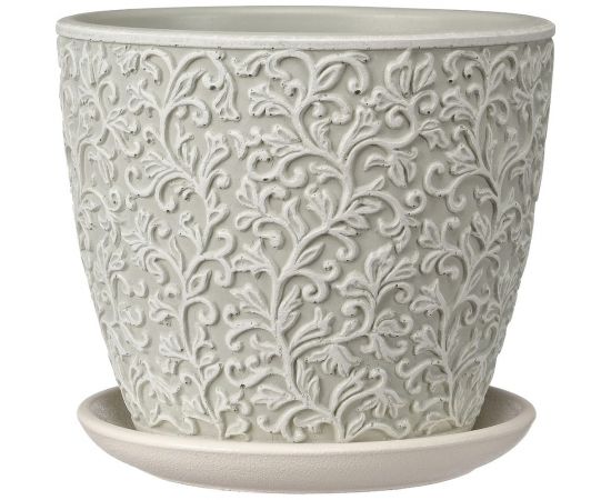 Горшок ООО КОМПОЗИТ Орнамент светло-серый бутон №2. КБ-Б2-156-46 