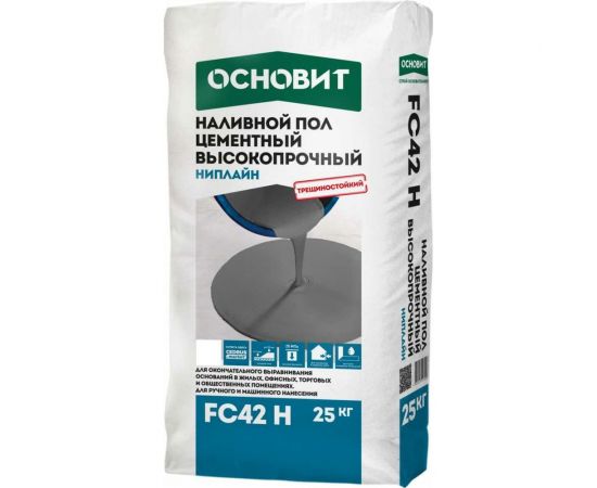 Высокопрочный наливной пол Основит НИПЛАЙН FC42 H 25 кг 67763 