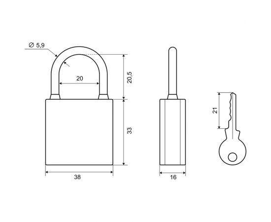 Навесной замок Palladium 303F-40 00009264 – изображение 2