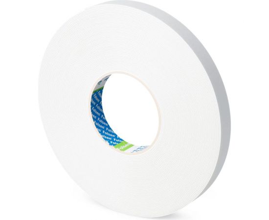 Вспененная двусторонняя лента Folsen PE, белая/белый лайнер, 9 мм х 25 м, 1 мм 030112509 – изображение 2