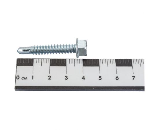 Саморез ZAMETAL 6,3x38 со сверлом и шестигранн. головкой, DIN 7504K, оц., уп. 200 шт. ZA081641 – изображение 2
