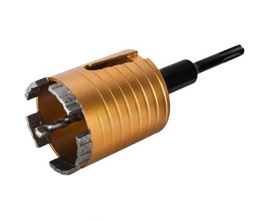 Коронка алмазная Эксперт по бетону 68 мм, SDS-plus, безударная, 5 турбосегментов 10 мм ПРАКТИКА 908-269 