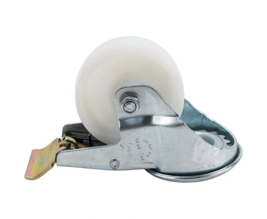 Колесо нейлоновое поворотное под болт М12 с тормозом 80 мм MFK-TORG EM04-ZKZ-80 F 