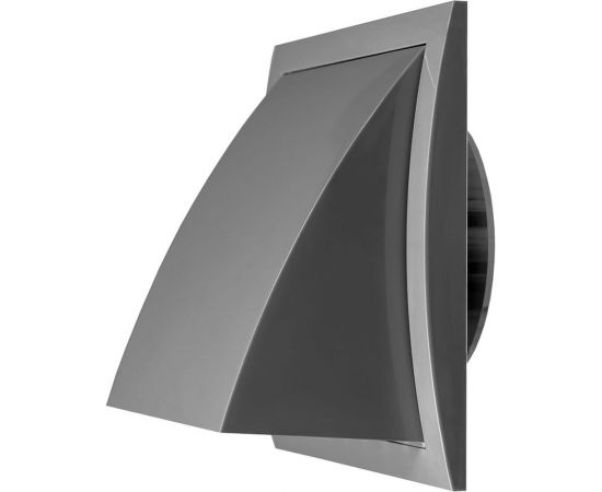 Выход стенной вытяжной с обратным клапаном (175x175 мм; с фланцем 100 мм) Эвент 175К100ФВ, серый 