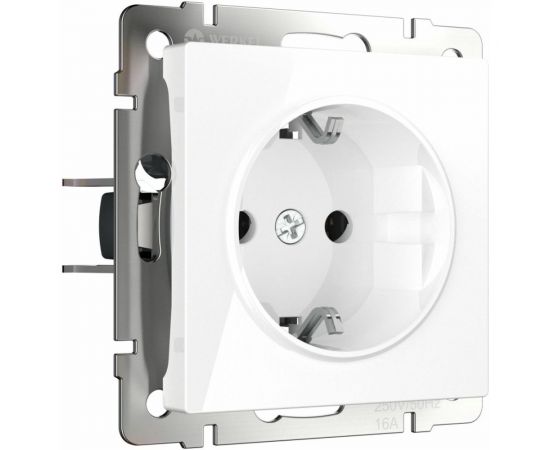 Розетка с заземлением WERKEL безвинтовой зажим белая W1171301 a051108 