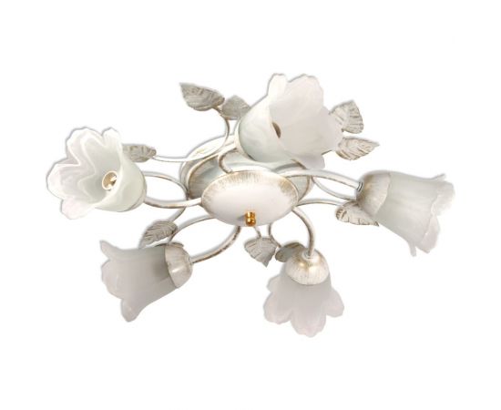 Светильник ЭЛЕТЕХ Глория 151 бел./зол. Плафон 62333 НПБ 01-5х60-102 Е14 ИУ 1005402939 