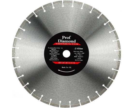 Диск алмазный сегментный Prof Diamond 450x3.8x10x32 мм S.E.B. 106AG-P45032CE 