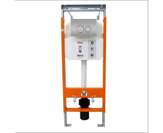 Инсталляция для подвесного унитаза с клавишей смыва WIRK хром, шумоизоляция, крепление W0101 Chrome 