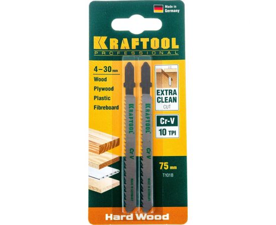 Пилки Kraftool для электролобзика по дереву 75x2.5 мм чистый рез 2 шт. EU 159511-2.5 