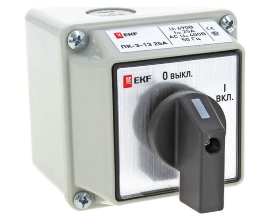 Кулачковый переключатель EKF PROxima ПК-3-13 25А, 3P, ""ВКЛ-ВЫКЛ"", IP54 pk-3-13-25 
