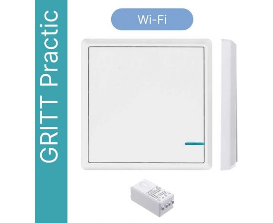 Умный выключатель GRITT Practic 1 клавиша, белый комплект 1 выключатель IP67, 1 радиореле, 220В, 1000Вт 433 + 11108 – изображение 4