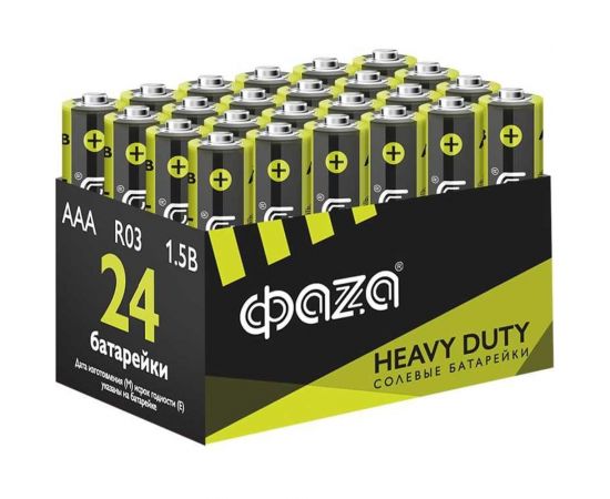 Солевые элемент питания ФАZА R03 Heavy Duty Pack-24 5042322 – изображение 2