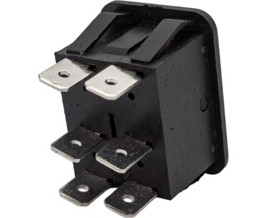 Клавиша Nord-Yada 250V 16А с нейтралью без фиксации черная (6контактов) ON-OFF-ON (2шт в упаковке) 905445 – изображение 3