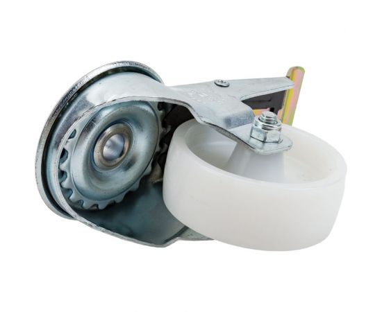 Колесо нейлоновое поворотное под болт М12 с тормозом 80 мм MFK-TORG EM04-ZKZ-80 F – изображение 3