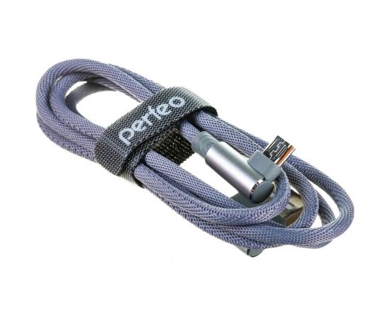 Кабель PERFEO USB2.0 A вилка - Micro USB вилка угловой серый длина 1 м. бокс U4805 30 013 258 – изображение 3