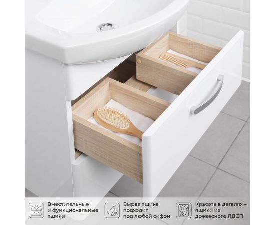 Тумба с раковиной IKA Siena 50 подвесная 500x405x590 Белый 4657784358146 – изображение 7