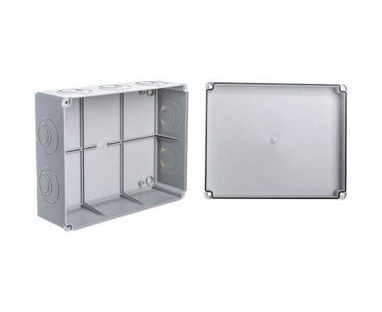 Распаечная коробка IEK КМ41272 для открытой проводки, 240x195x90мм, IP55, RAL 7035, кабельные вводы UKO10-240-195-090-K41-55 – изображение 7
