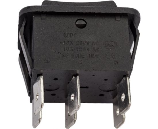 Клавиша Nord-Yada 250V 16А с нейтралью без фиксации черная (6контактов) ON-OFF-ON (2шт в упаковке) 905445 – изображение 5