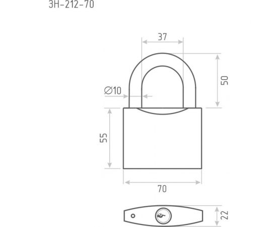 Навесной замок НОРА-М ЗН-212-70 мм 3кл. 12972 – изображение 2