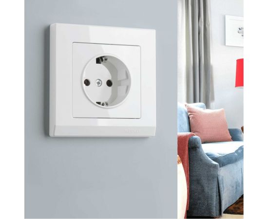 Розетка с заземлением WERKEL безвинтовой зажим белая W1171301 a051108 – изображение 4