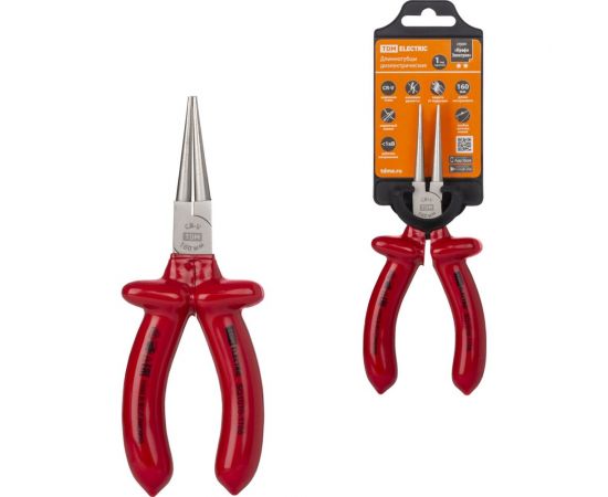 Диэлектрические круглогубцы TDM 160 мм, 1000 В, CR-V, «ПрофиЭлектрик» SQ1010-1105 