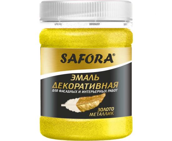 Декоративная акриловая эмаль SAFORA золото металлизированная 250 г ЭМ102/1М 