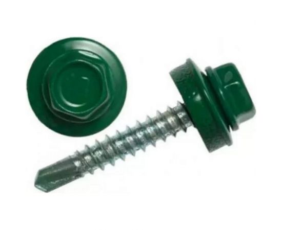 Кровельный саморез Качественный КРЕПЕЖ зеленый мох RAL 6005, 4.8х29 мм, 55 шт 0200103 КЧ 