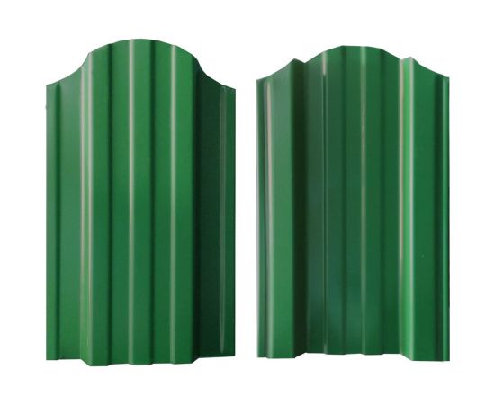 Металлический штакетник двусторонний фигурный ВОЛЯ (20 шт, RAL 6005, зеленый мох, 1,8 м) ШТ-043 